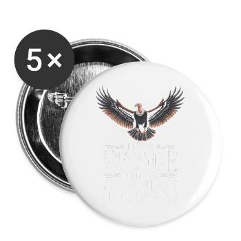 Geier - Buttons groß 56 mm (5er Pack) - Weiß - Vorne