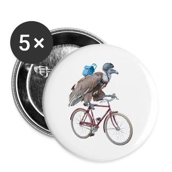 Geier - Buttons groß 56 mm (5er Pack) - Weiß - Vorne