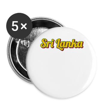 Écriture rétro du Sri Lanka en couleur - Lot de 5 grands badges (56 mm) - blanc - Devant