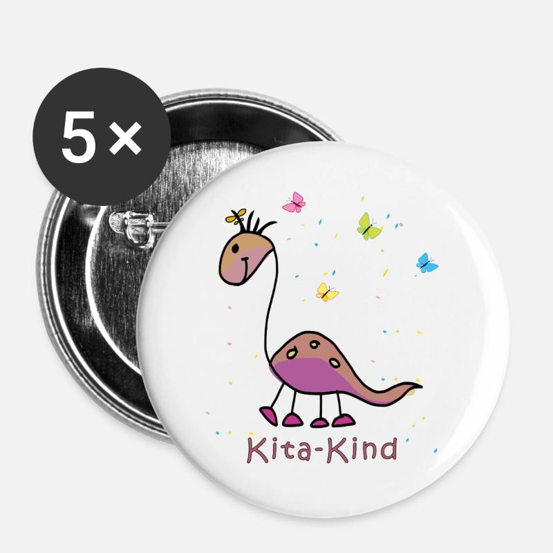 Kita Kind - Buttons groß 56 mm (5er Pack) - Weiß