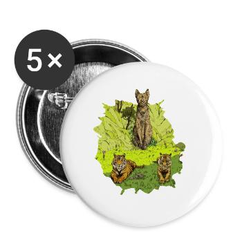 Wächter des Dschungels – Tiger & Uraltes Idol - Buttons groß 56 mm (5er Pack) - Weiß - Vorne