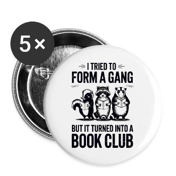 I wanted to start a gang, but it became a - Buttons large 2.2''/56 mm (5-pack) - white - Front