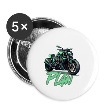 My Retirement Plan Motorcycle - Buttons large 2.2''/56 mm (5-pack) - white - Front