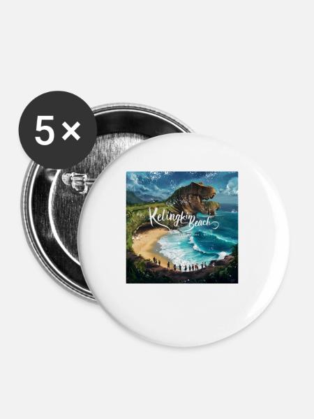 Kelingking Beach - Buttons groß 56 mm (5er Pack) - Weiß