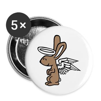Ange Lapin Saint Ciel Ailes Bon Amour Volant - Lot de 5 grands badges (56 mm) - blanc - Devant
