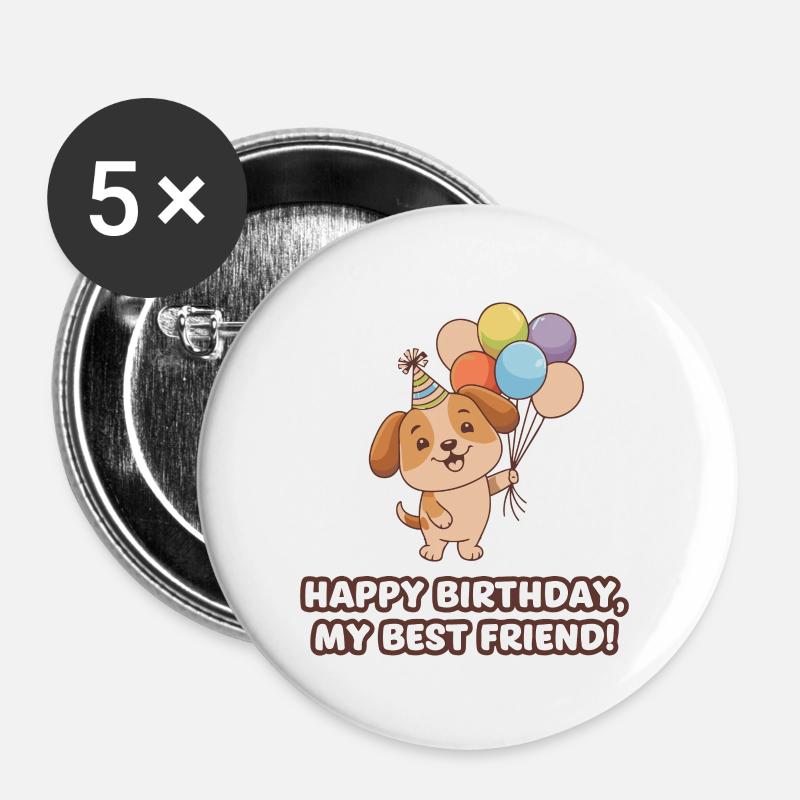DOGS - Buttons large 2.2''/56 mm (5-pack) - white