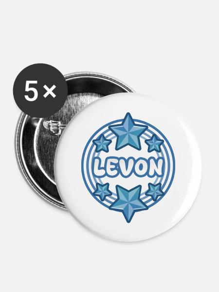 Name Levon - Buttons groß 56 mm (5er Pack) - Weiß