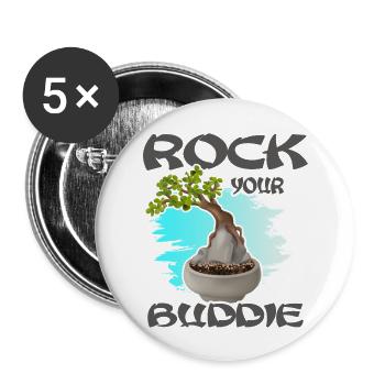 Bonsai bonsai-show shohin japanische Bonsaikunst - Buttons groß 56 mm (5er Pack) - Weiß - Vorne