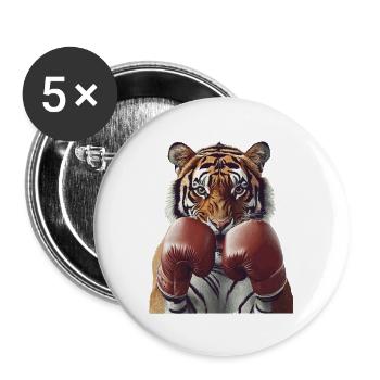 Tiger - Buttons groß 56 mm (5er Pack) - Weiß - Vorne