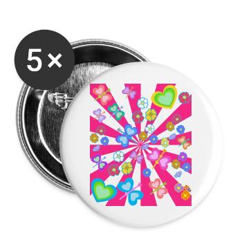 Printemps Eté Enfants Enfant Rétro Vintage Années 80 - Lot de 5 grands badges (56 mm) - blanc - Devant