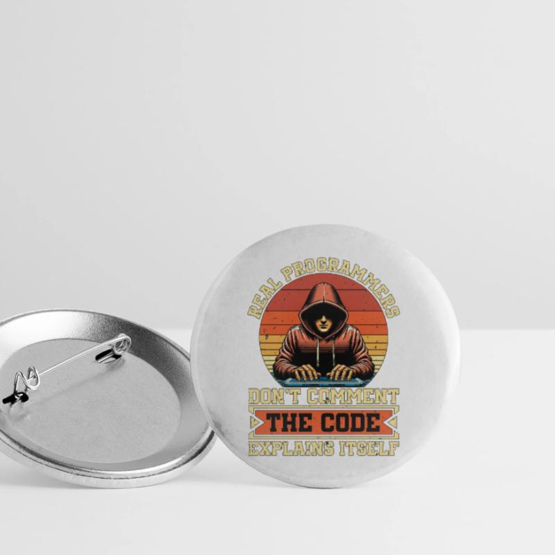 Codeur Les vrais programmeurs ne commentent pas le développeur Web Lot de 5 grands badges (56 mm)
