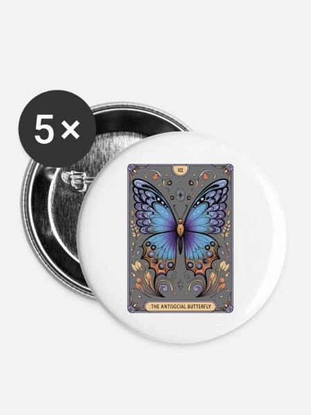Tarotkarte - Buttons groß 56 mm (5er Pack) - Weiß