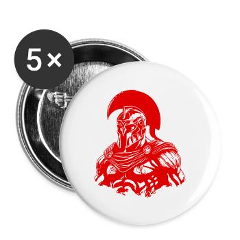 Spartan Gym Muscles Bodybuilding - Buttons large 2.2''/56 mm (5-pack) - white - Front