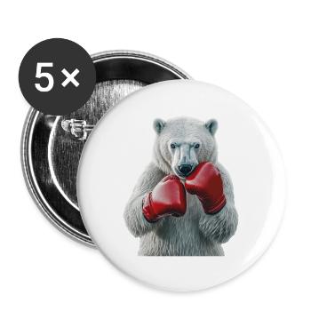 Eisbär - Buttons groß 56 mm (5er Pack) - Weiß - Vorne