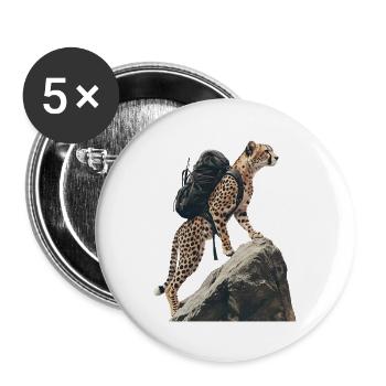 Gepard - Buttons groß 56 mm (5er Pack) - Weiß - Vorne