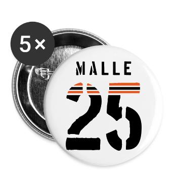Malle 2025 Trikot - Buttons groß 56 mm (5er Pack) - Weiß - Vorne