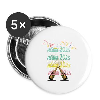 Abitur 2025 - Buttons groß 56 mm (5er Pack) - Weiß - Vorne