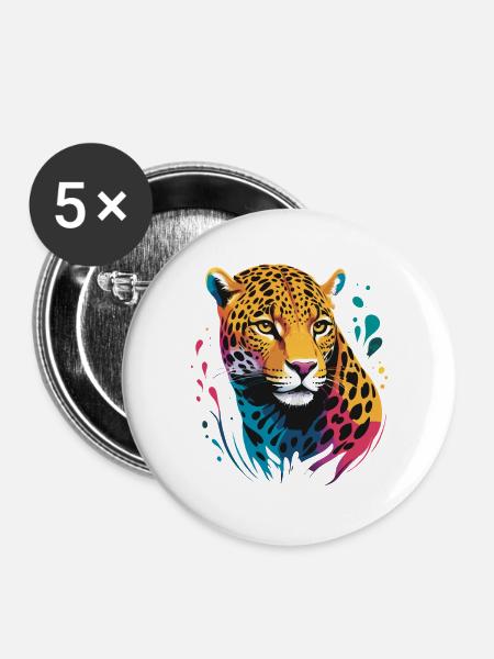 Jaguar - Buttons groß 56 mm (5er Pack) - Weiß