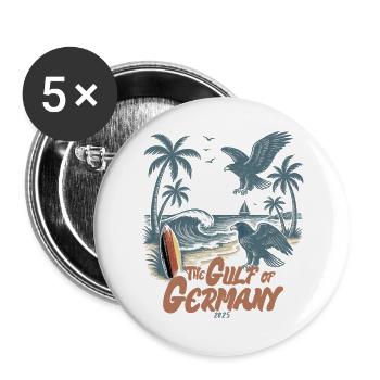 Vogelparadies an der Küste The Gulf of - Buttons groß 56 mm (5er Pack) - Weiß - Vorne