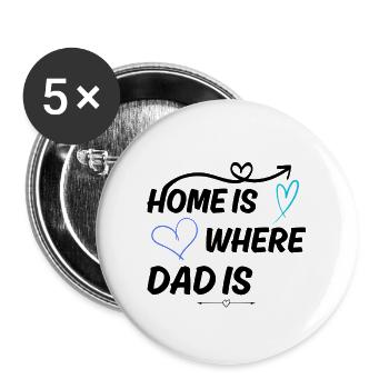 Meilleur papa Papa Design Papa Dire - Lot de 5 grands badges (56 mm) - blanc - Devant