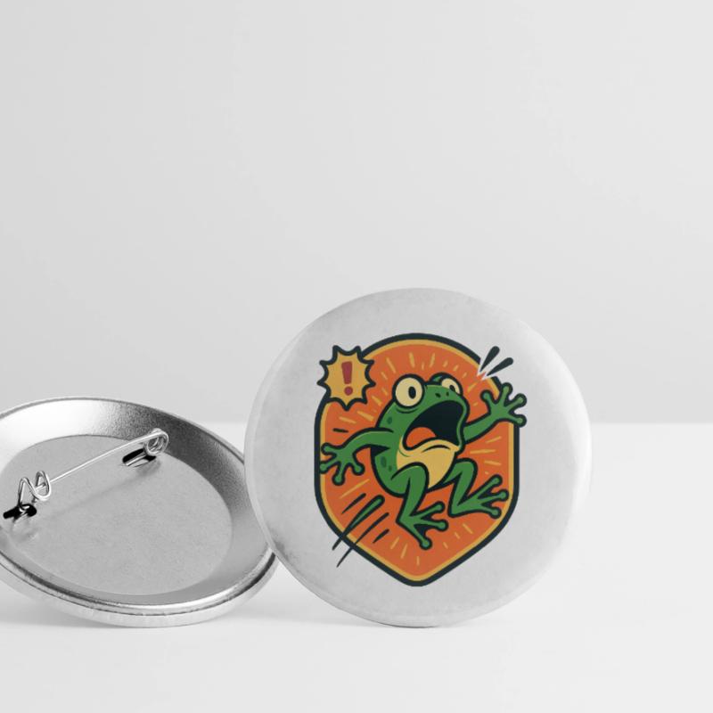 Panic Frog badge Buttons large 2.2''/56 mm (5-pack)