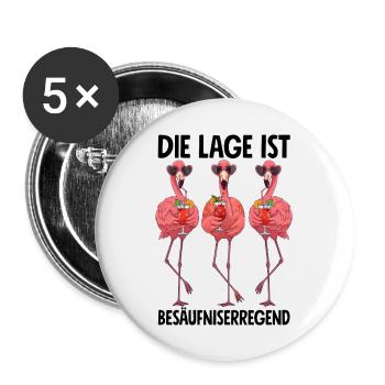 The location is drunken with flamingos - Buttons large 2.2''/56 mm (5-pack) - white - Front