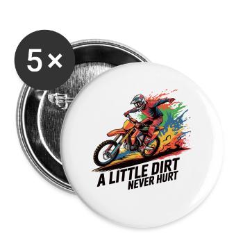 Motocross : Sale passion - Lot de 5 grands badges (56 mm) - blanc - Devant