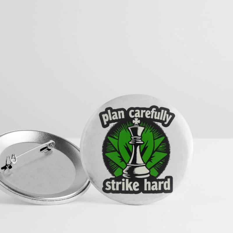 Schach plan carefully strike hard Buttons groß 56 mm (5er Pack)