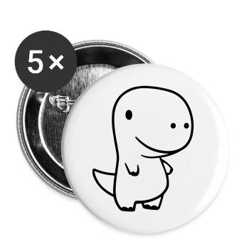 Dinosaurier - Buttons groß 56 mm (5er Pack) - Weiß - Vorne