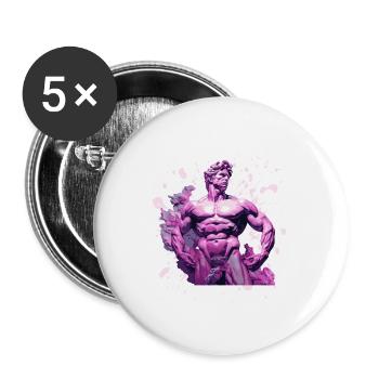 Gym de musculation - Lot de 5 grands badges (56 mm) - blanc - Devant