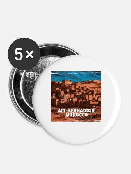 Aït-Ben-Haddou - Buttons groß 56 mm (5er Pack) - Weiß