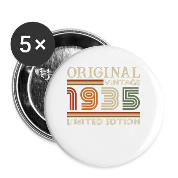 1935 Vintage Retro 90 Year Birthday Gift - Buttons large 2.2''/56 mm (5-pack) - white - Front