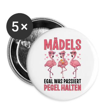 Les filles, peu importe ce qui se passe, Level Hold Flamingo - Lot de 5 grands badges (56 mm) - blanc - Devant