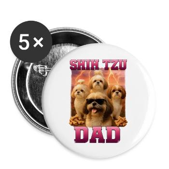 Shih Tzu - Buttons groß 56 mm (5er Pack) - Weiß - Vorne