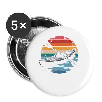 Retro Vintage Kayak Adventure Sunset Paddling - Buttons large 2.2''/56 mm (5-pack) - white - Front