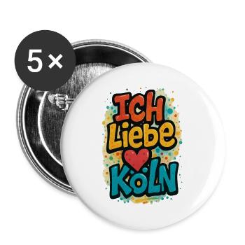 J’adore Cologne – Trois mots, un sentiment. - Lot de 5 grands badges (56 mm) - blanc - Devant
