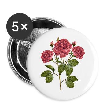 Blumen - Buttons groß 56 mm (5er Pack) - Weiß - Vorne