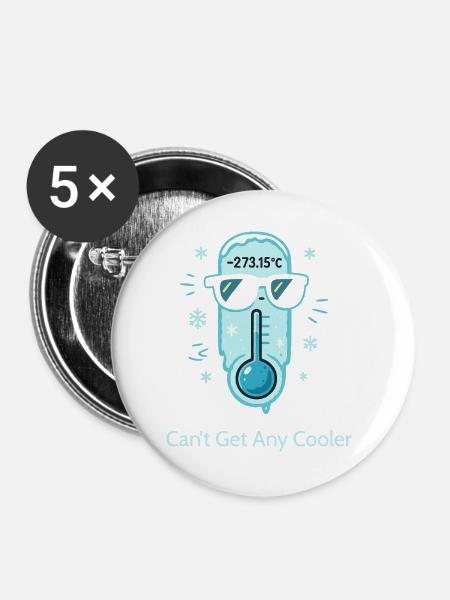 Absolute Zero — Can’t Get Any Cooler - Buttons groß 56 mm (5er Pack) - Weiß