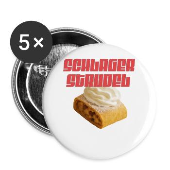 Schlager Strudel Crowd Energy - Buttons groß 56 mm (5er Pack) - Weiß - Vorne