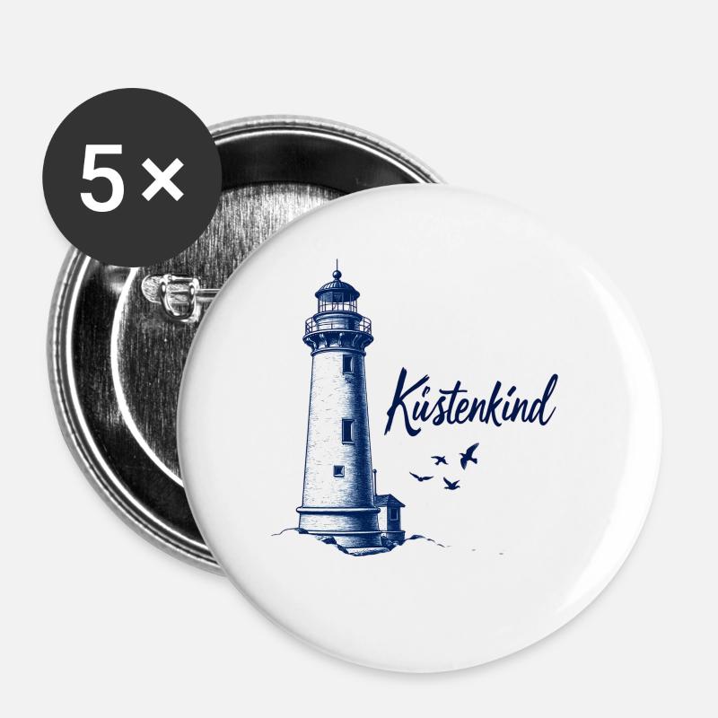 Coastal Child - Buttons large 2.2''/56 mm (5-pack) - white