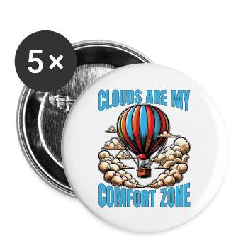 Hot Air Ballooning Clouds Are My Comfort Aviation - Buttons large 2.2''/56 mm (5-pack) - white - Front