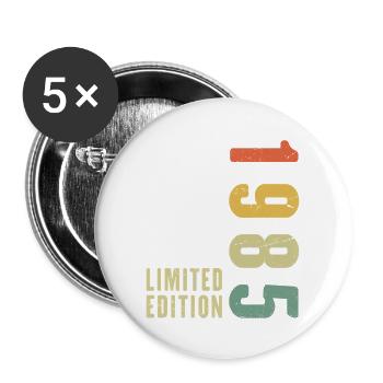 40 Jahre 1985 Vintage Retro Geburtstagsgeschenk - Buttons groß 56 mm (5er Pack) - Weiß - Vorne