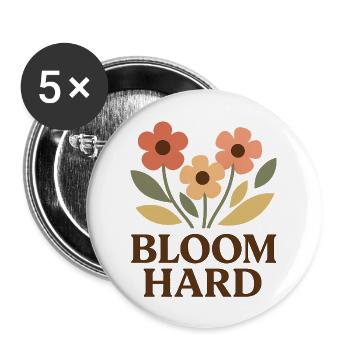 Bloom Hard – Flowery Without Brakes - Buttons large 2.2''/56 mm (5-pack) - white - Front