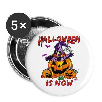HALLOWEEN, C’EST MAINTENANT - Lot de 5 grands badges (56 mm) - blanc - Devant