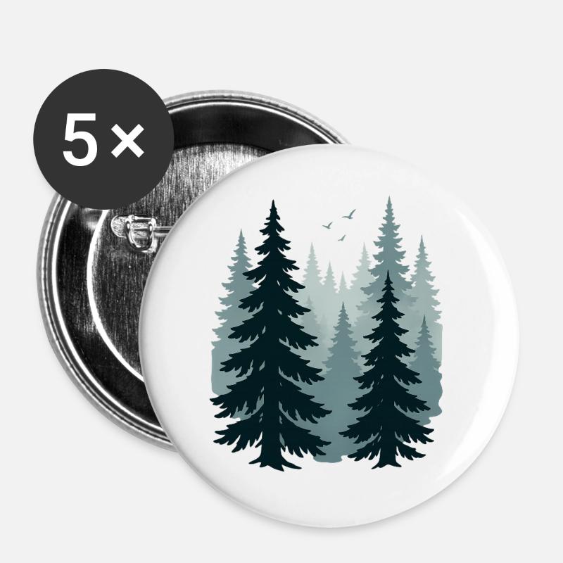 Misty Pines - Buttons large 2.2''/56 mm (5-pack) - white