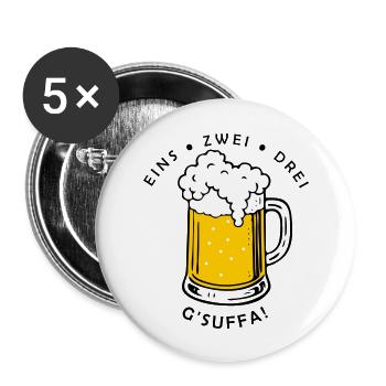 Like zwei drei - g'sigh! - Buttons groß 56 mm (5er Pack) - Weiß - Vorne
