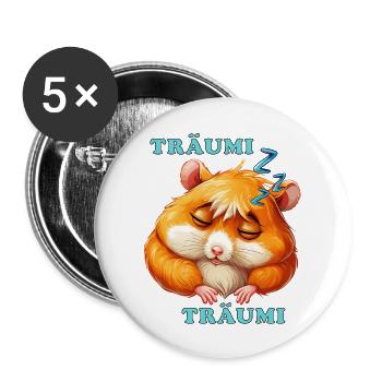HAMSTER SOMMEIL RÊVEUR RÊVEUR - Lot de 5 grands badges (56 mm) - blanc - Devant