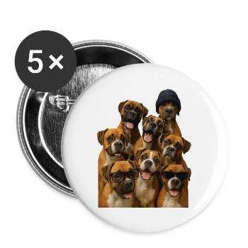 Boxer - Buttons groß 56 mm (5er Pack) - Weiß - Vorne