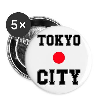 Tokyo City, Japan - Buttons large 2.2''/56 mm (5-pack) - white - Front