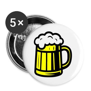 Beer Glass Beer Mug - Buttons large 2.2''/56 mm (5-pack) - white - Front